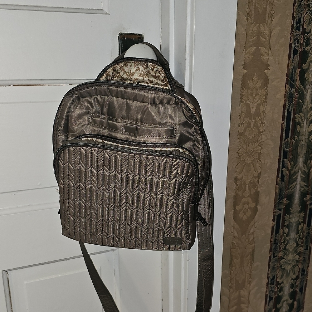 Brown Patterned Lug Bag